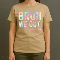 Tie Dye Bruh We Out Teacher Summer Break Last Day Of School T-Shirt thumb 4