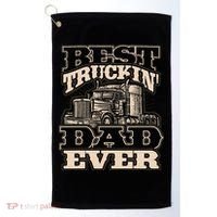 Truck Driver Best Trucking Dad Ever Trucker Fathers Day Golf Towel thumb 0