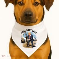 Trump Drill Baby Drill USA-Made Doggie Bandana thumb 1