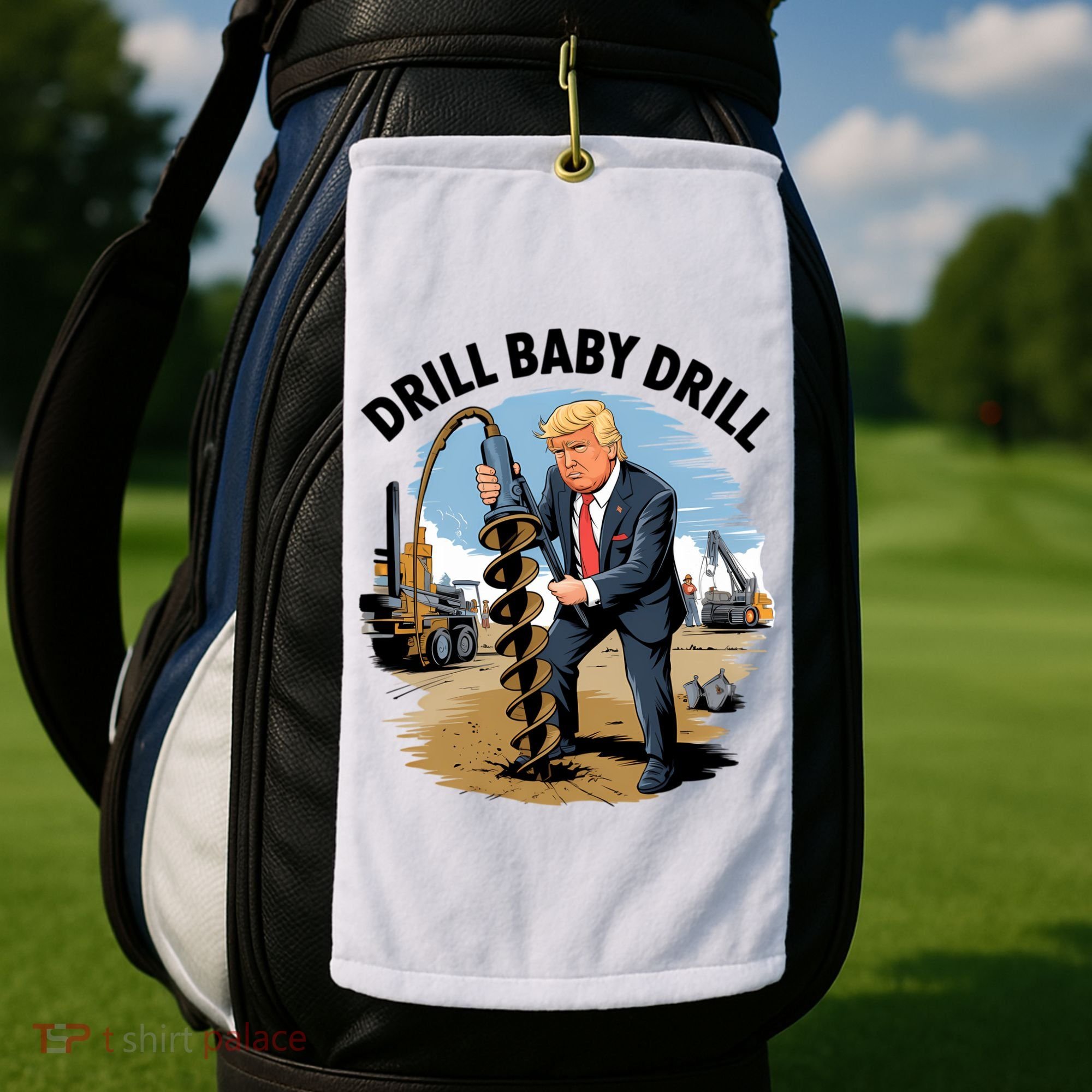 Trump Drill Baby Drill Golf Towel