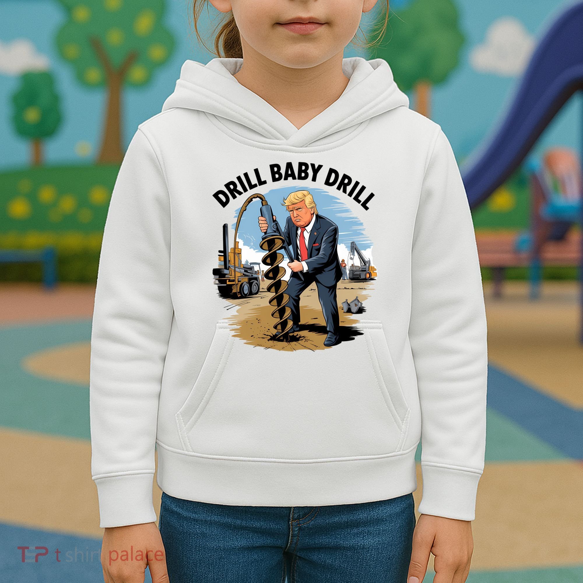 Trump Drill Baby Drill Kids Hoodie