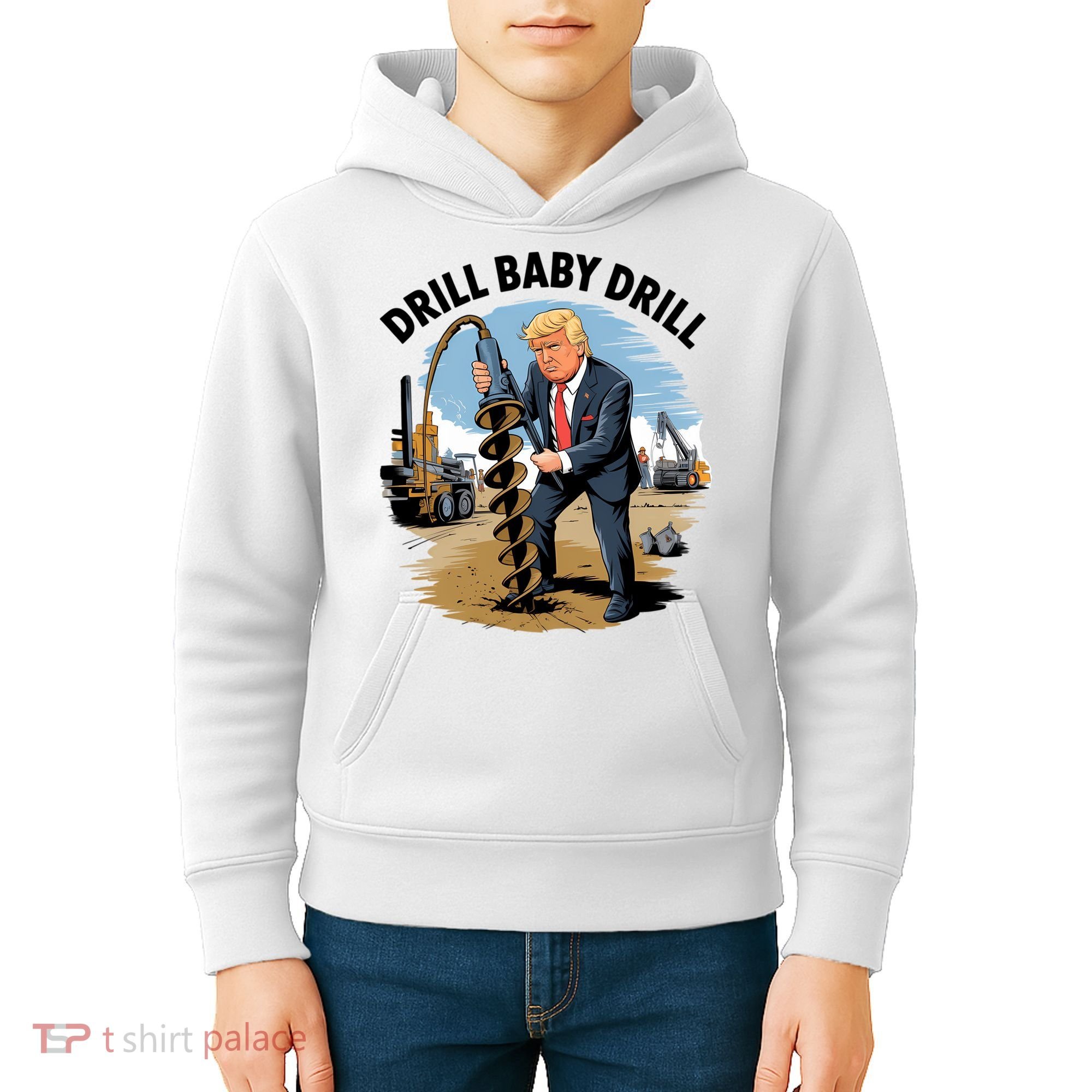 Trump Drill Baby Drill Kids Hoodie