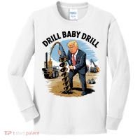 Trump Drill Baby Drill Kids Long Sleeve Shirt thumb 0