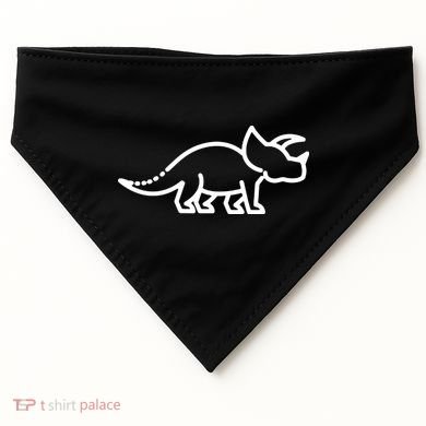 Triceratops Dinosaur Badge USA-Made Doggie Bandana