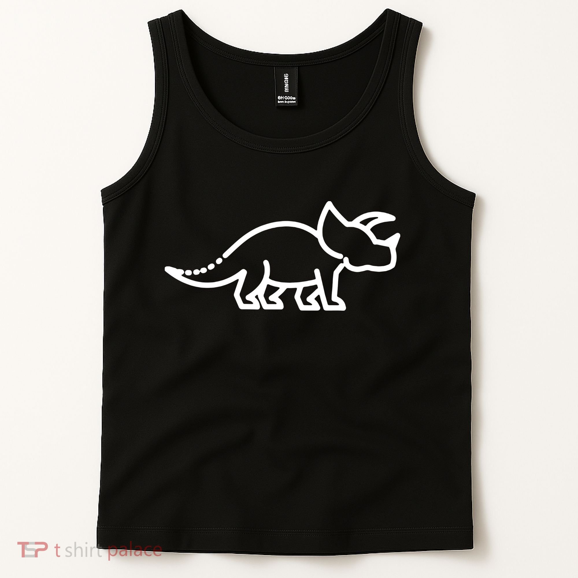 Triceratops Dinosaur Badge Tank Top