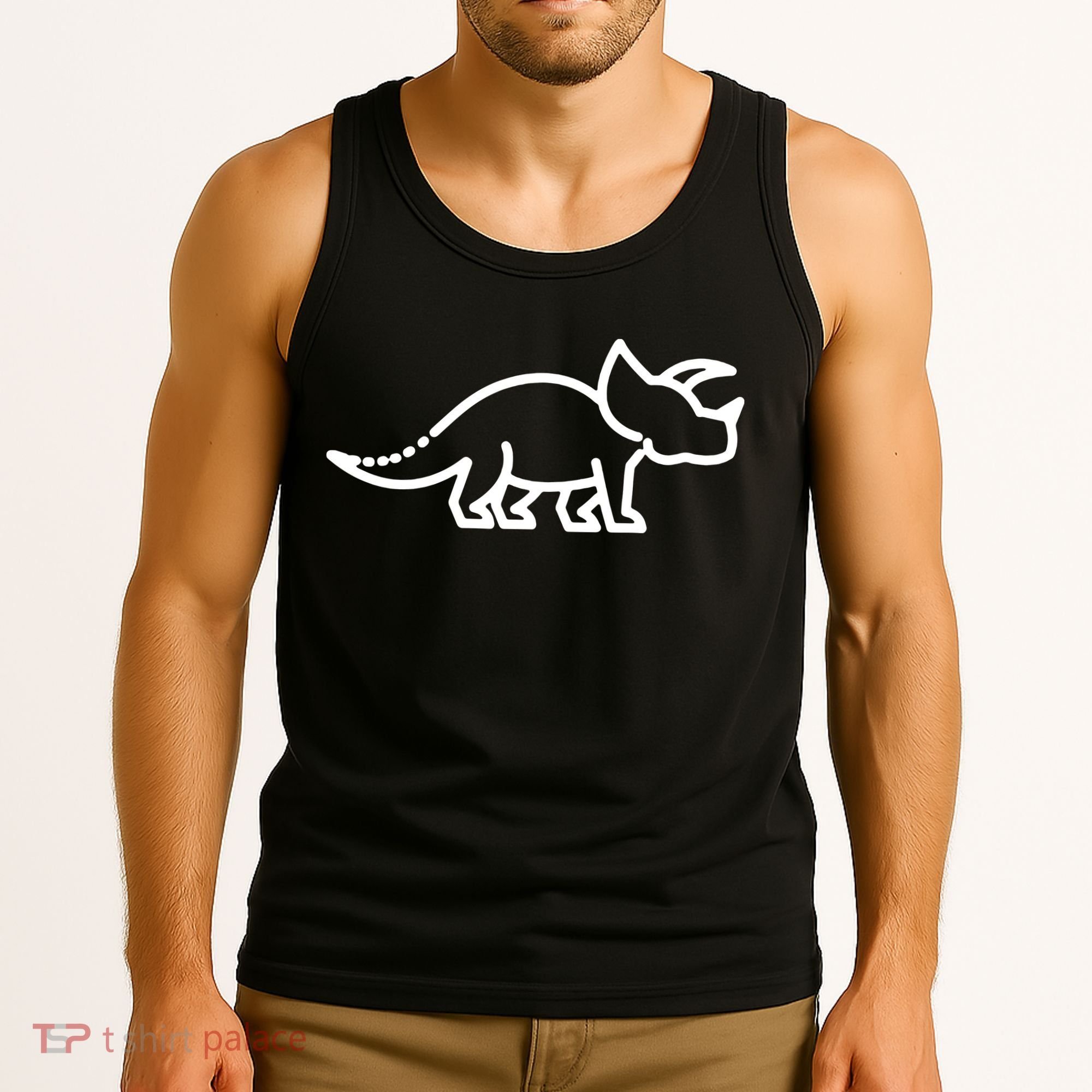 Triceratops Dinosaur Badge Tank Top