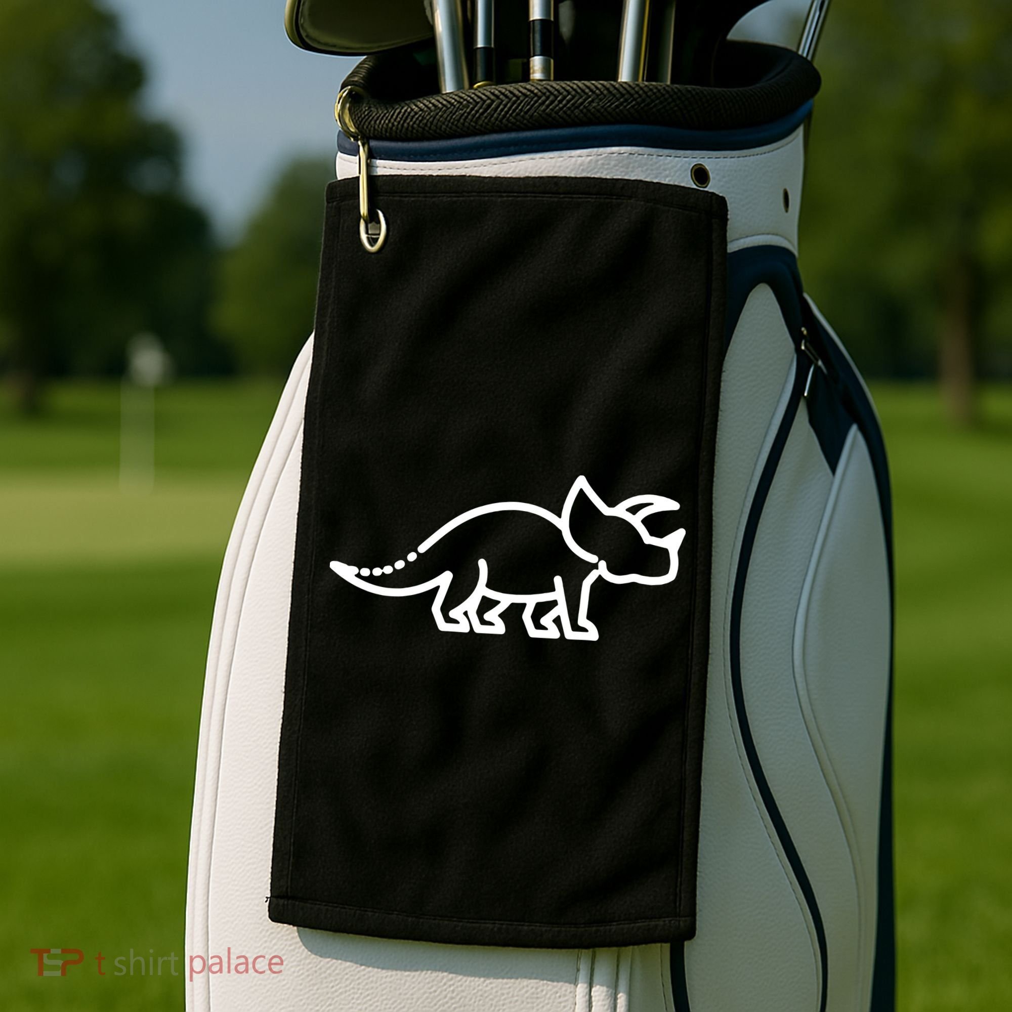 Triceratops Dinosaur Badge Golf Towel