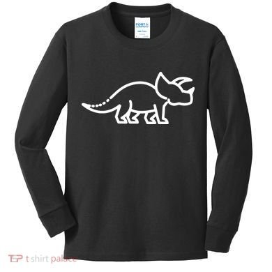 Triceratops Dinosaur Badge Kids Long Sleeve Shirt