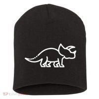 Triceratops Dinosaur Badge Short Acrylic Beanie thumb 0