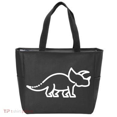 Triceratops Dinosaur Badge Tote Bag