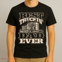 Truck Driver Best Trucking Dad Ever Trucker Fathers Day T-Shirt thumb 3