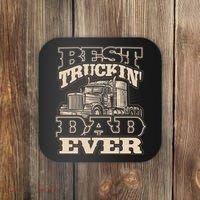 Truck Driver Best Trucking Dad Ever Trucker Fathers Day Coaster thumb 0