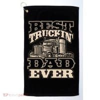 Truck Driver Best Trucking Dad Ever Trucker Fathers Day Golf Towel thumb 0
