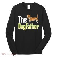 The Dogfather Basset Hound Funny Dog Owner Father’ Day Long Sleeve Shirt thumb 0