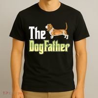 The Dogfather Basset Hound Funny Dog Owner Father’ Day T-Shirt thumb 3