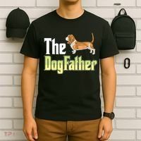 The Dogfather Basset Hound Funny Dog Owner Father’ Day T-Shirt thumb 6
