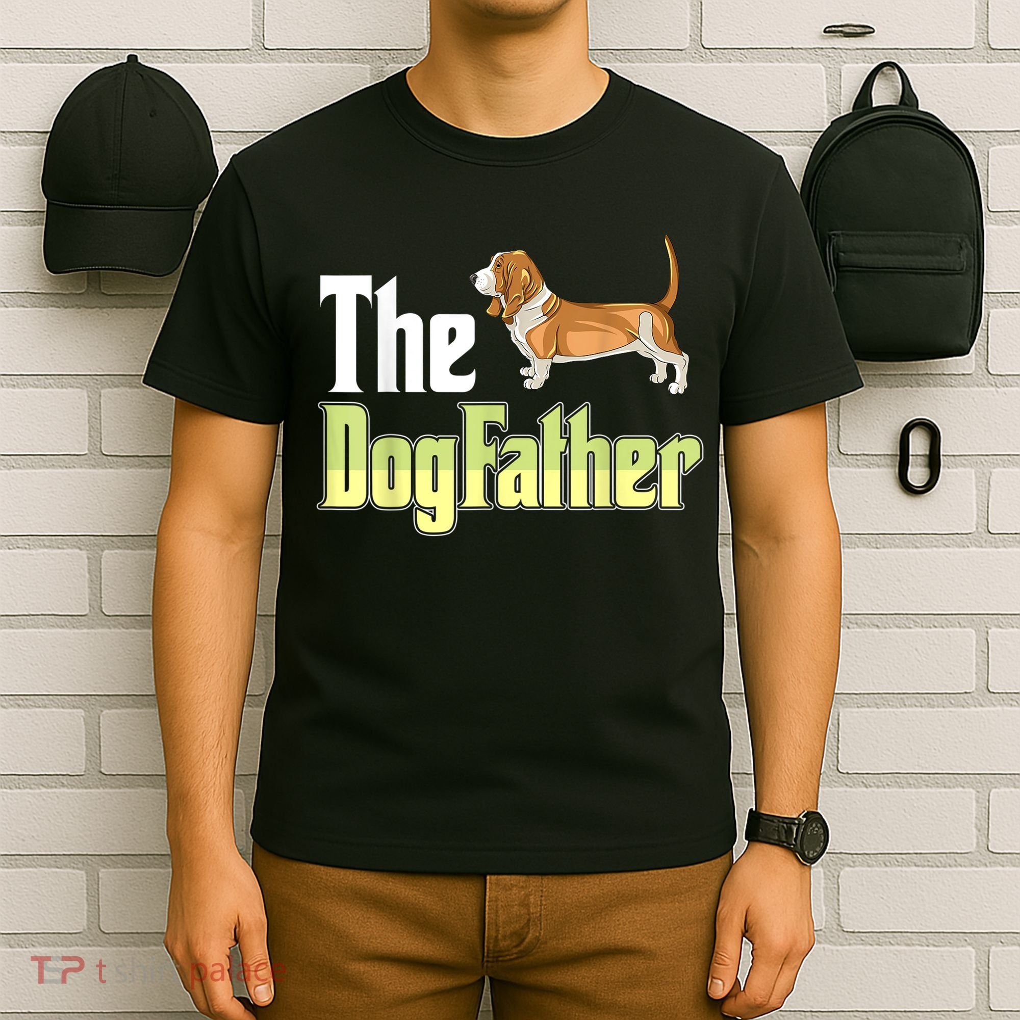 The Dogfather Basset Hound Funny Dog Owner Father’ Day T-Shirt