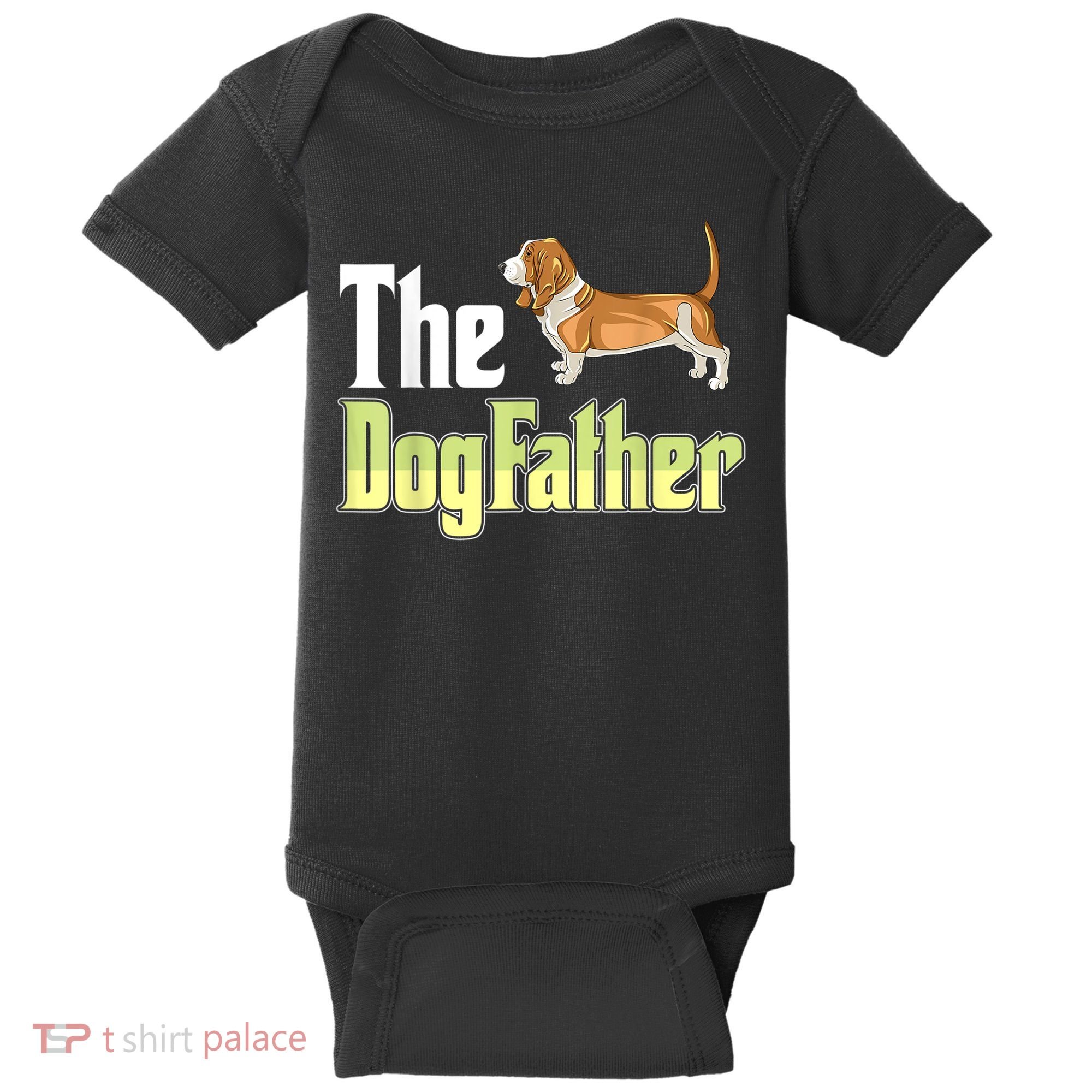 The Dogfather Basset Hound Funny Dog Owner Father’ Day Baby Bodysuit