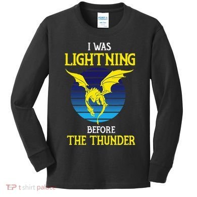 Thunder Dragon Birthday Kids Long Sleeve Shirt