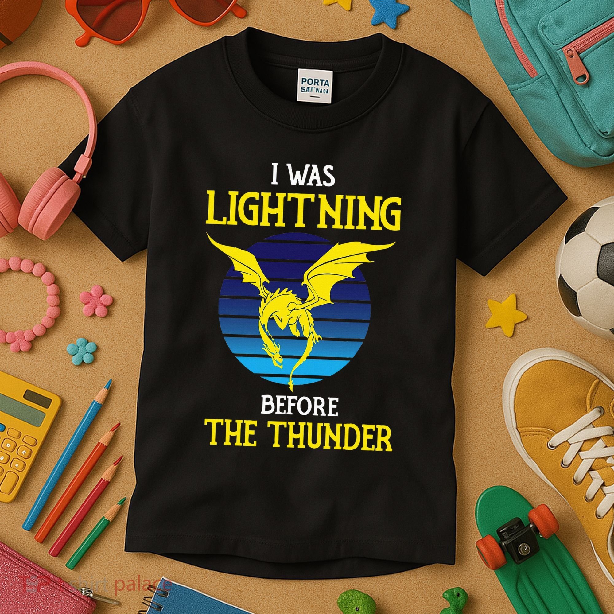 Thunder Dragon Birthday Kids T-Shirt