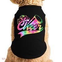 Tie Dye Cheerleading Peace Love Cheer Doggie Tank thumb 0