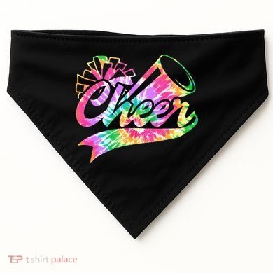 Tie Dye Cheerleading Peace Love Cheer USA-Made Doggie Bandana