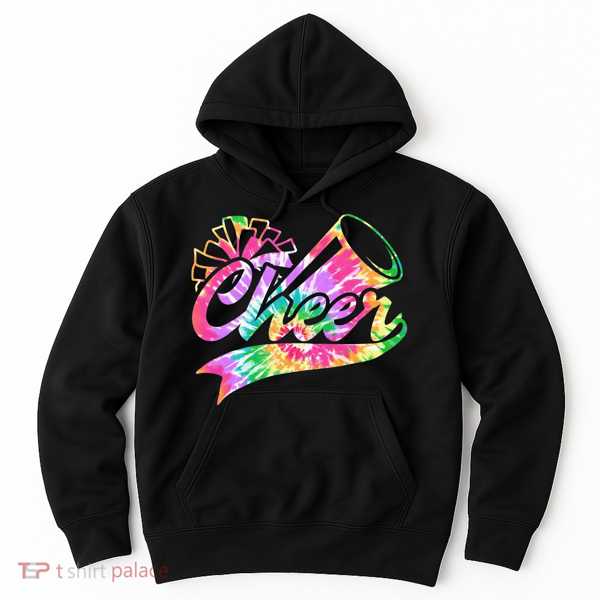 Tie Dye Cheerleading Peace Love Cheer Hoodie