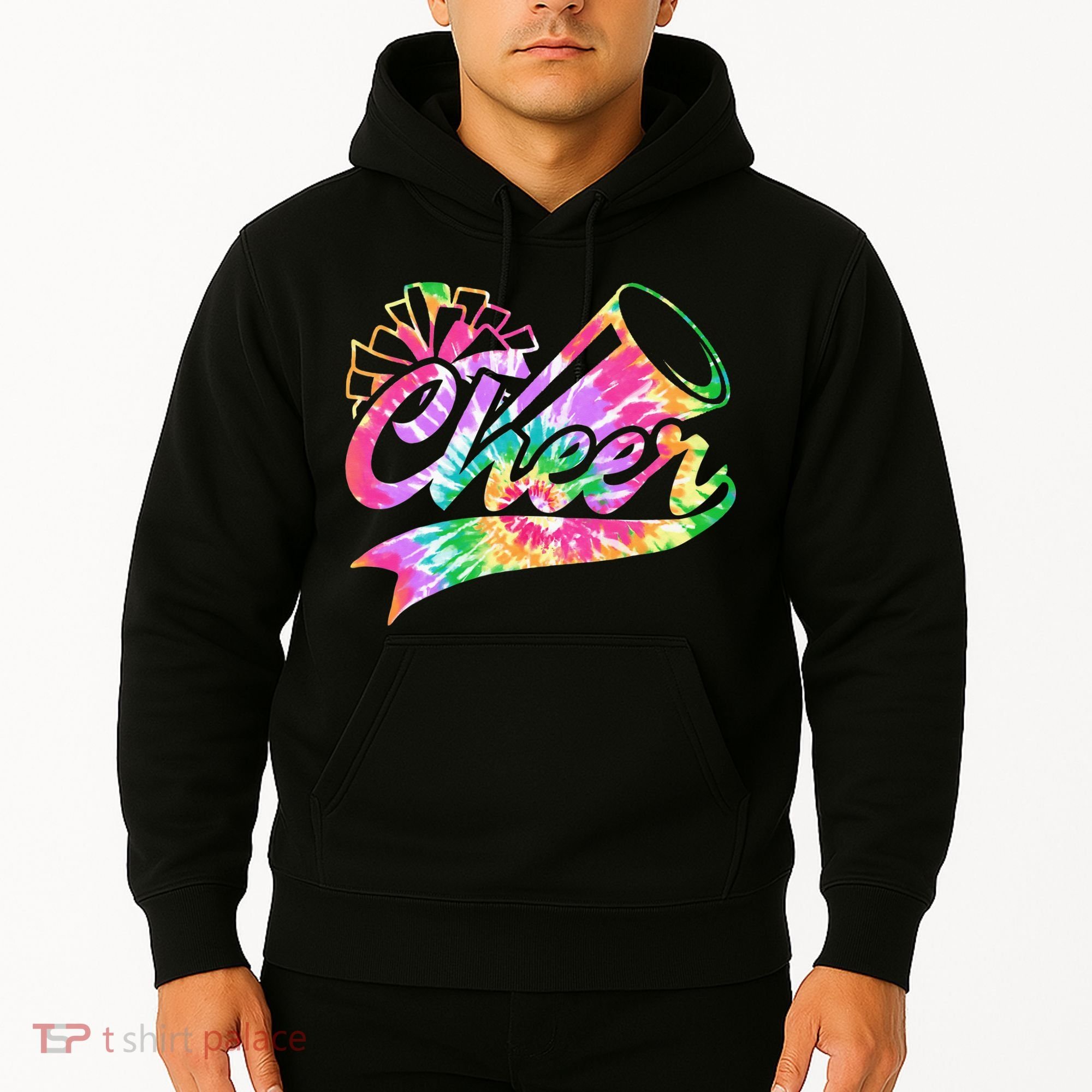 Tie Dye Cheerleading Peace Love Cheer Hoodie