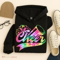 Tie Dye Cheerleading Peace Love Cheer Hoodie thumb 4