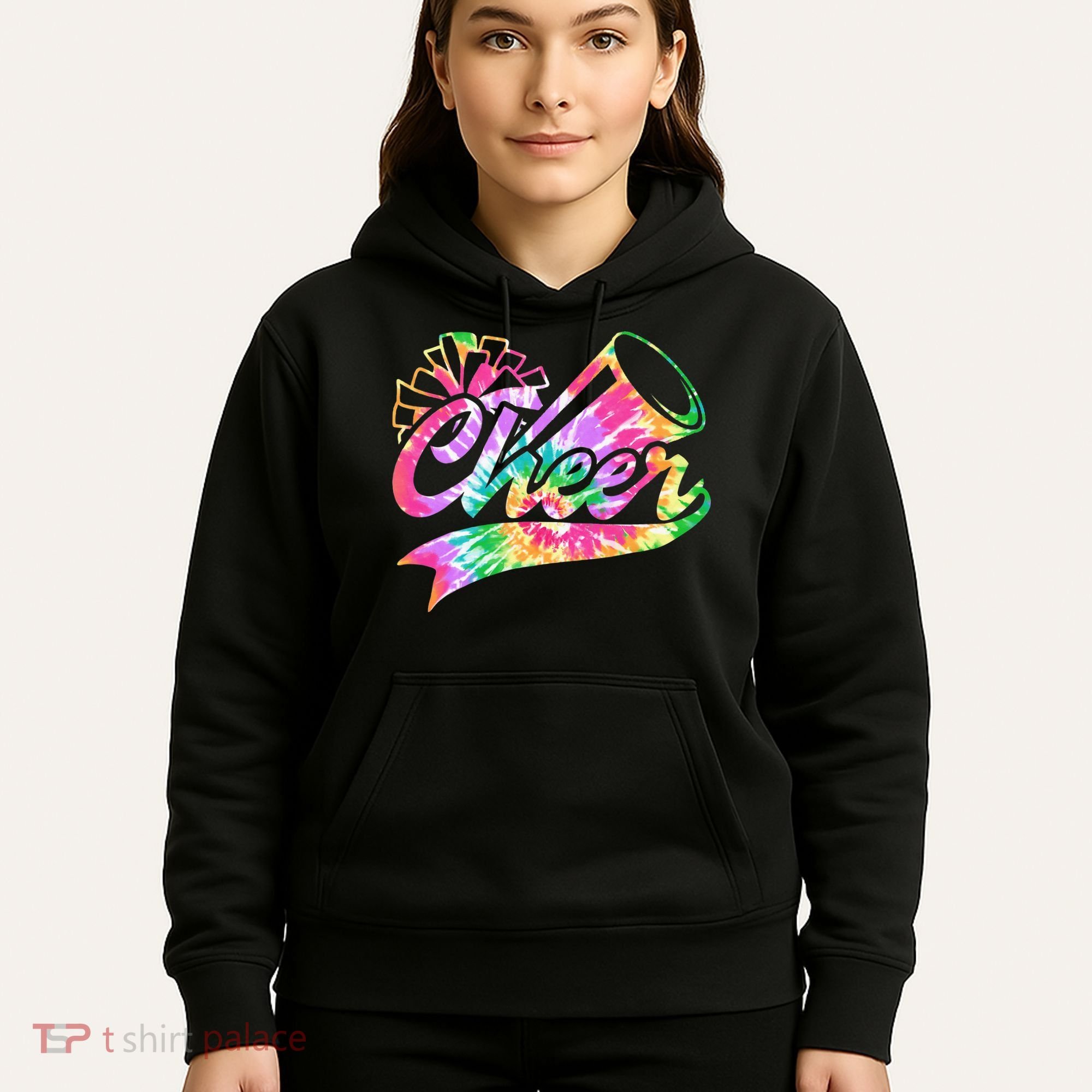 Tie Dye Cheerleading Peace Love Cheer Hoodie