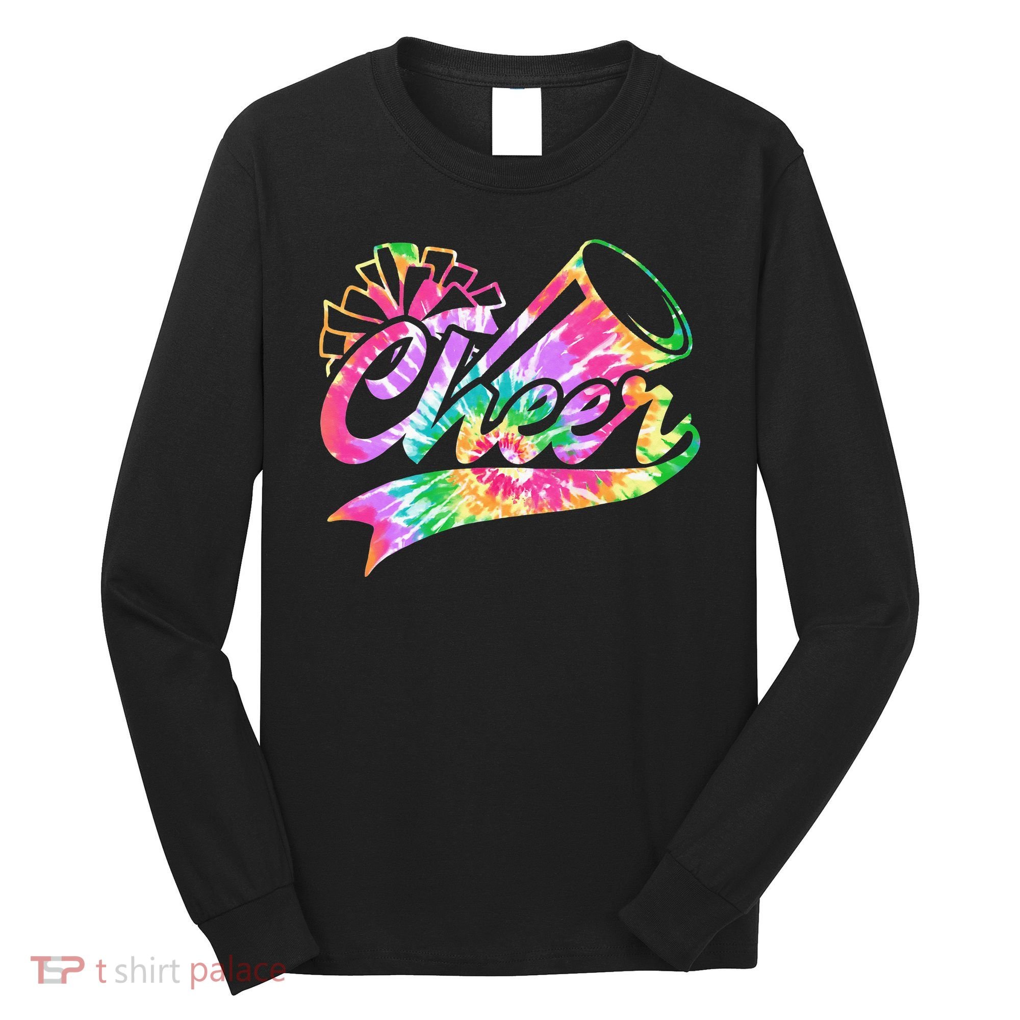 Tie Dye Cheerleading Peace Love Cheer Long Sleeve Shirt