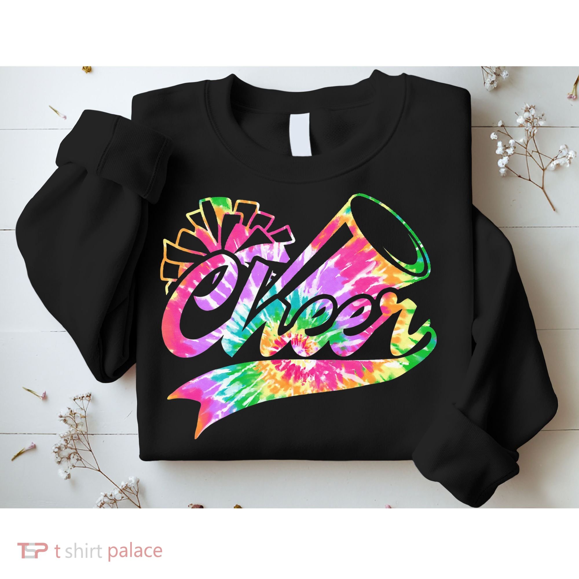 Tie Dye Cheerleading Peace Love Cheer Sweatshirt