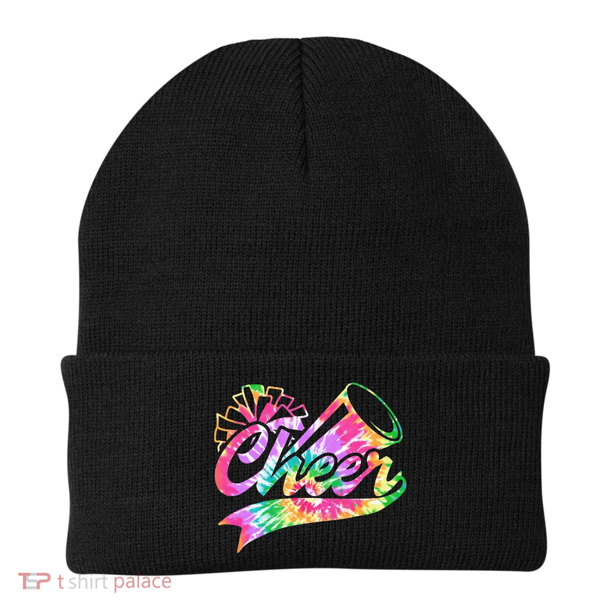 Tie Dye Cheerleading Peace Love Cheer Beanie