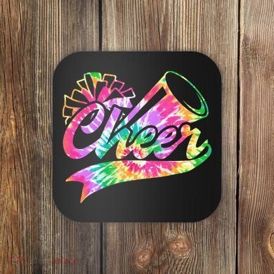 Tie Dye Cheerleading Peace Love Cheer Coaster