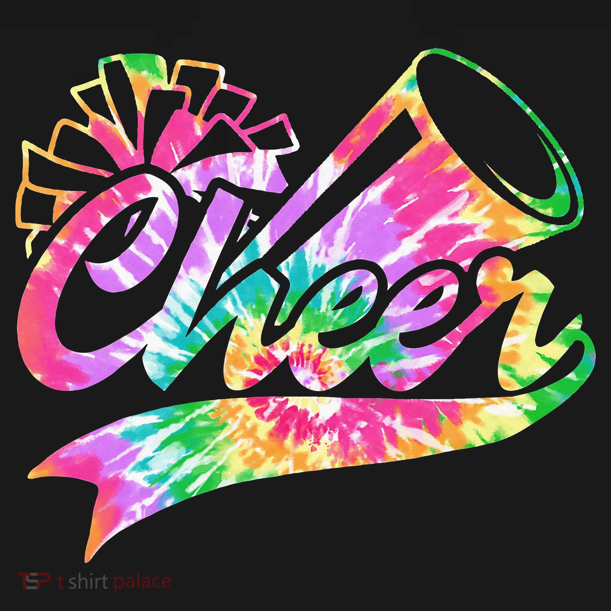 Tie Dye Cheerleading Peace Love Cheer Polo
