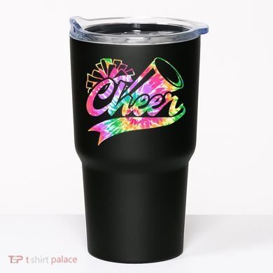 Tie Dye Cheerleading Peace Love Cheer Tumbler
