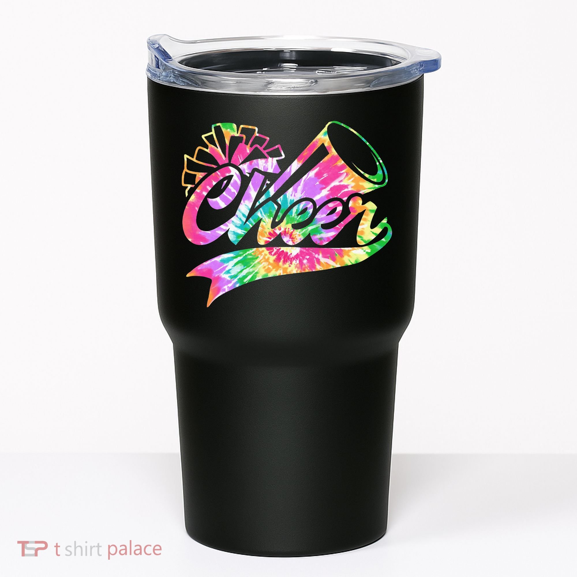Tie Dye Cheerleading Peace Love Cheer Tumbler