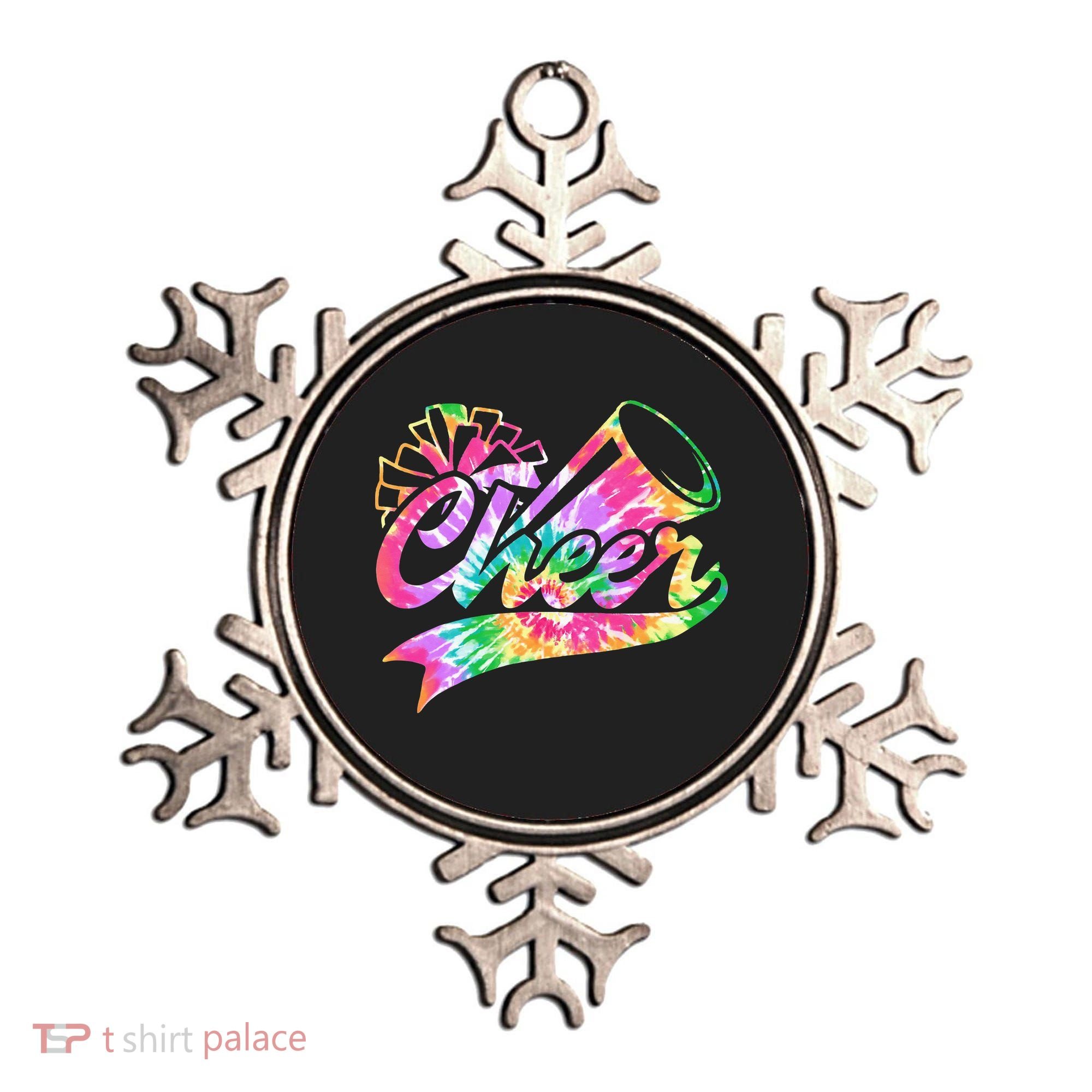 Tie Dye Cheerleading Peace Love Cheer Ornament