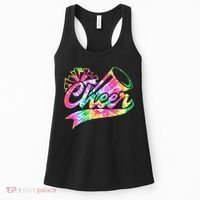 Tie Dye Cheerleading Peace Love Cheer Women's Tank Top thumb 0