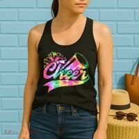 Tie Dye Cheerleading Peace Love Cheer Women's Tank Top thumb 2