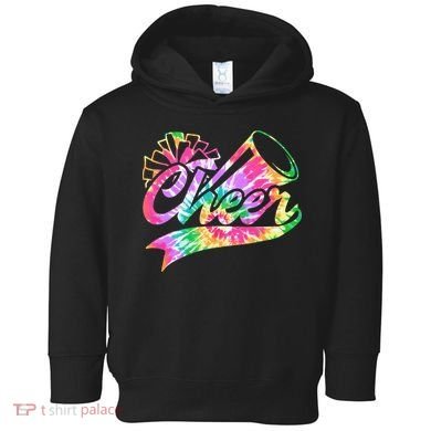 Tie Dye Cheerleading Peace Love Cheer Toddler Hoodie