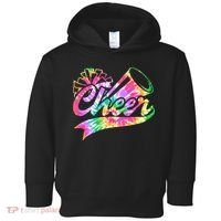 Tie Dye Cheerleading Peace Love Cheer Toddler Hoodie thumb 0