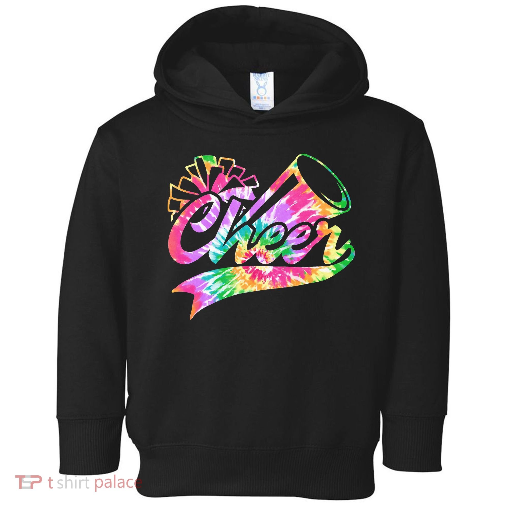Tie Dye Cheerleading Peace Love Cheer Toddler Hoodie