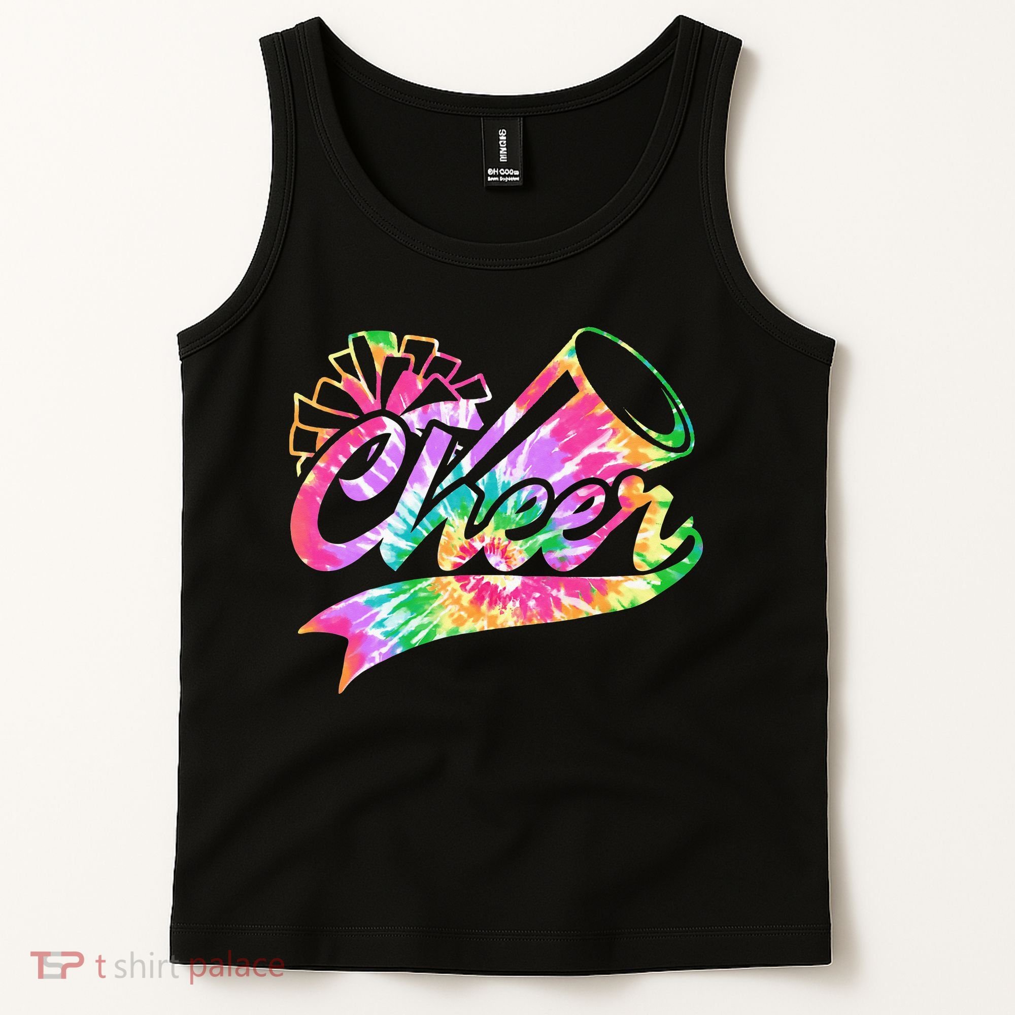 Tie Dye Cheerleading Peace Love Cheer Tank Top