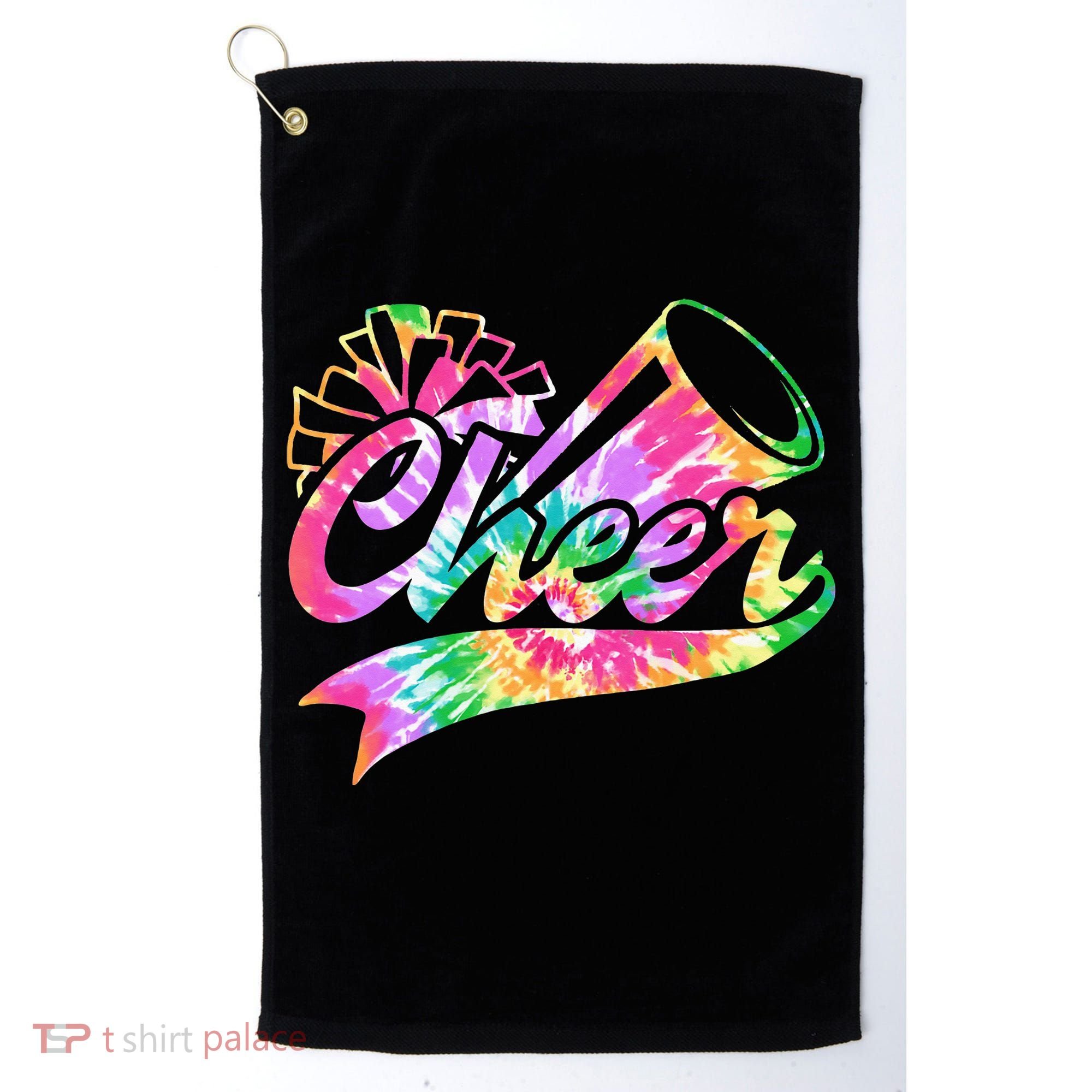Tie Dye Cheerleading Peace Love Cheer Golf Towel