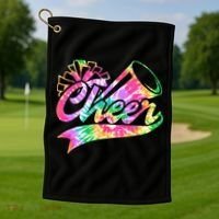 Tie Dye Cheerleading Peace Love Cheer Golf Towel thumb 1