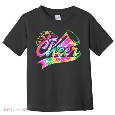 Tie Dye Cheerleading Peace Love Cheer Toddler T-Shirt