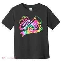 Tie Dye Cheerleading Peace Love Cheer Toddler T-Shirt thumb 0