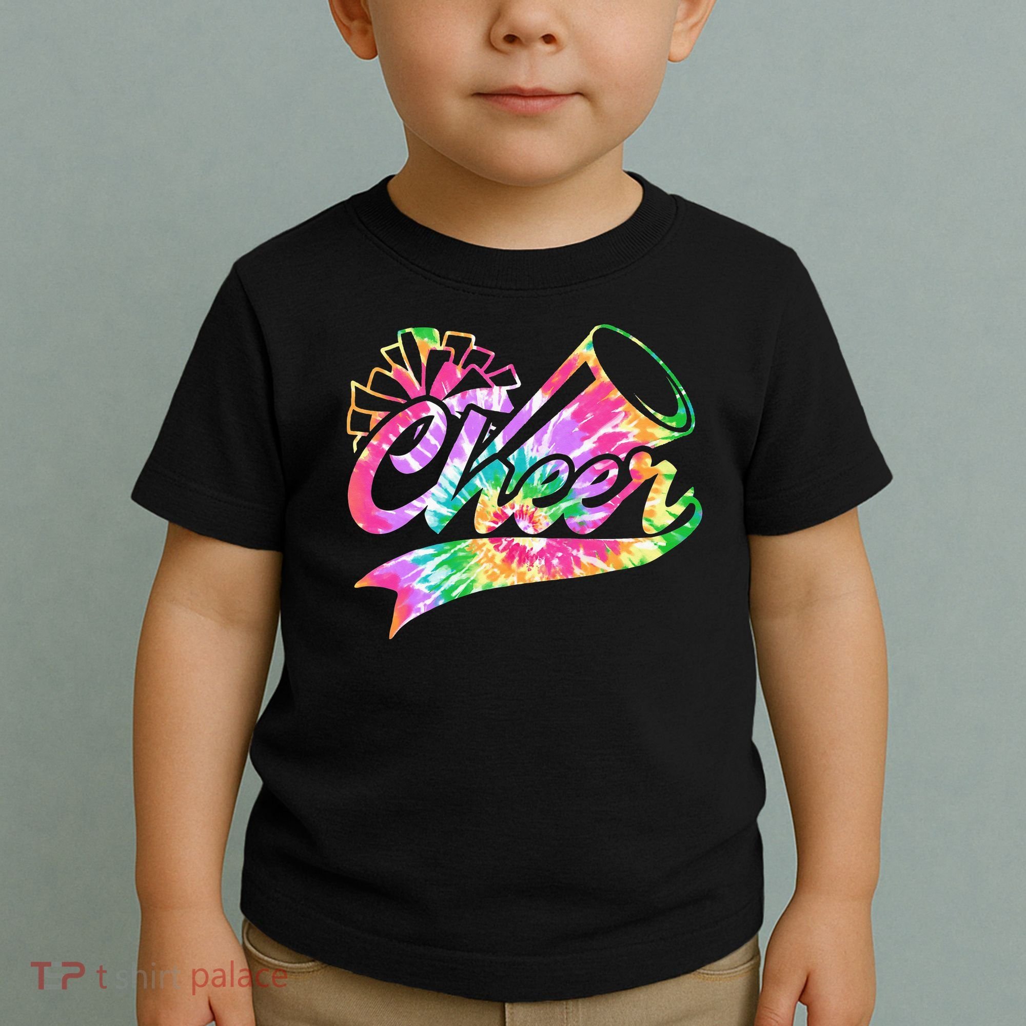 Tie Dye Cheerleading Peace Love Cheer Toddler T-Shirt