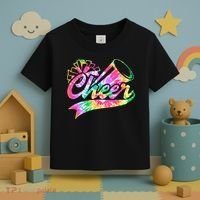 Tie Dye Cheerleading Peace Love Cheer Toddler T-Shirt thumb 3